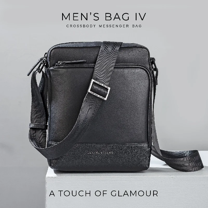 Men’s Bag IV |  Men's Leather Messenger Bag | Colour - Black | 100% Genuine Leather