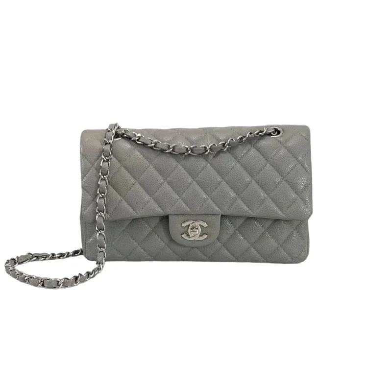 Timeless Classic Double Flap Medium Caviar Caviar Grey SHW