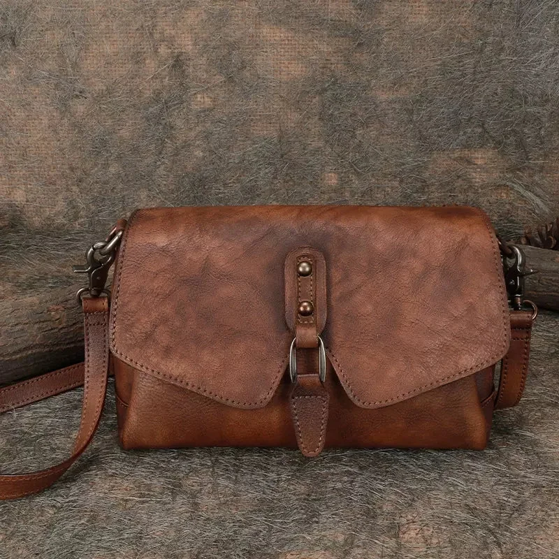 Cute Womens Brown Leather Crossbody Side Bags For Women