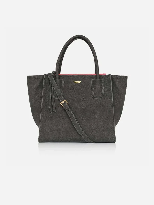 Demi Vegan Leather Winged Tote Bag | Grey