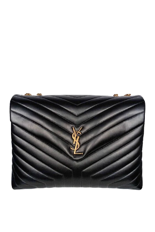 Saint Laurent Loulou Quilted Handbag | Black