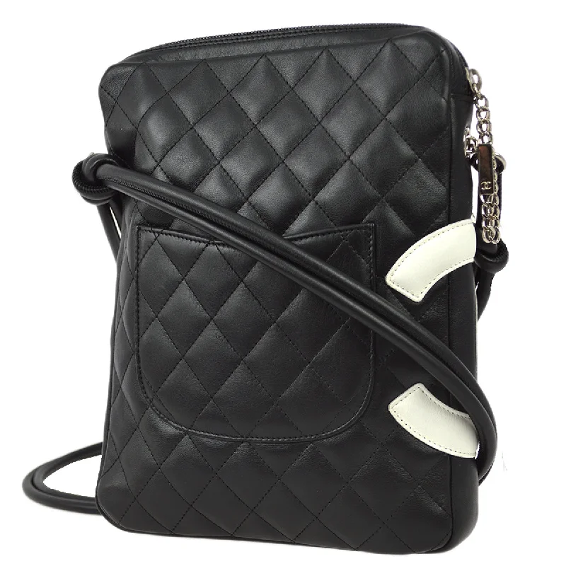 Chanel 2004-2005 Black Calfskin Cambon Ligne Shoulder Bagag