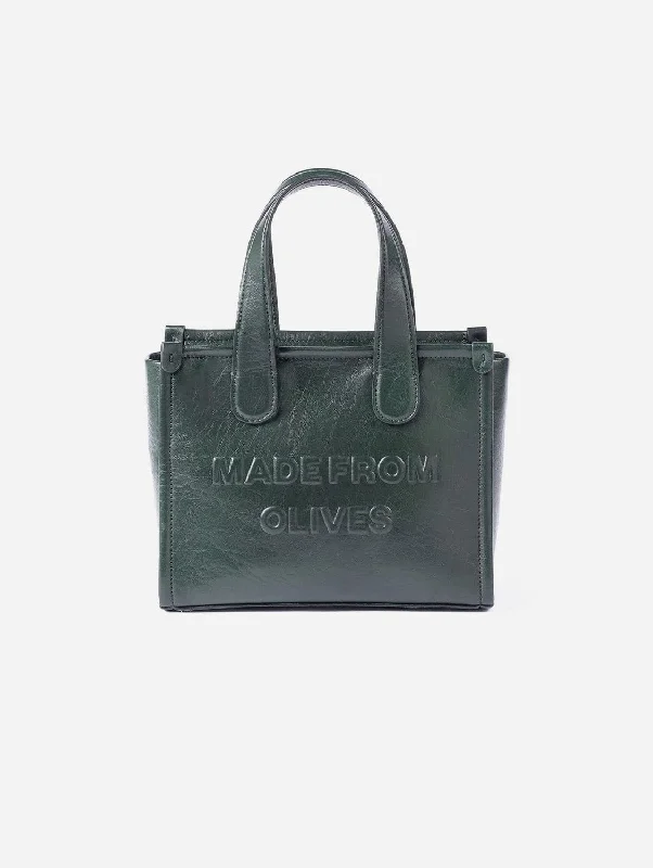 Alma M Olive Leather Vegan Tote Bag | Olive