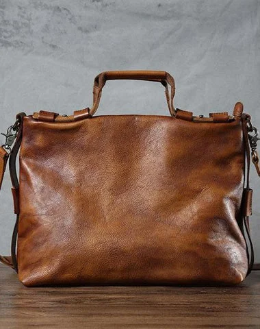 Handmade Leather Mens Cool Messenger Bag Briefcase Work Bag Business Bag Laptop Bag for men