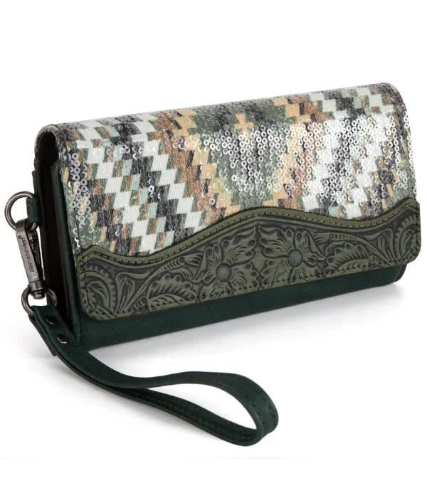 Montana West Tooled Aztec Collection Wallet