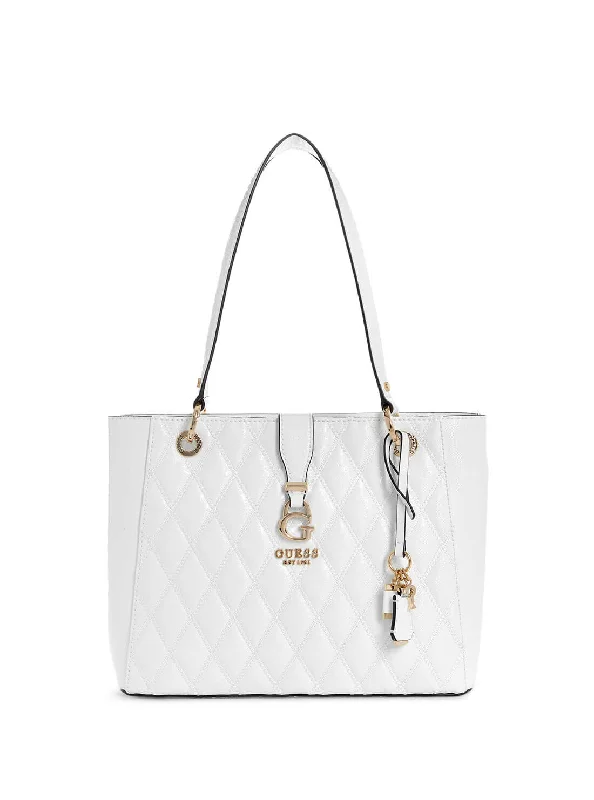 White Adi Small Tote Bag