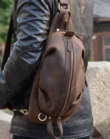 COOL LEATHER MENS SLING BAG SLING Shoulder BAG Chest Bag FOR MEN