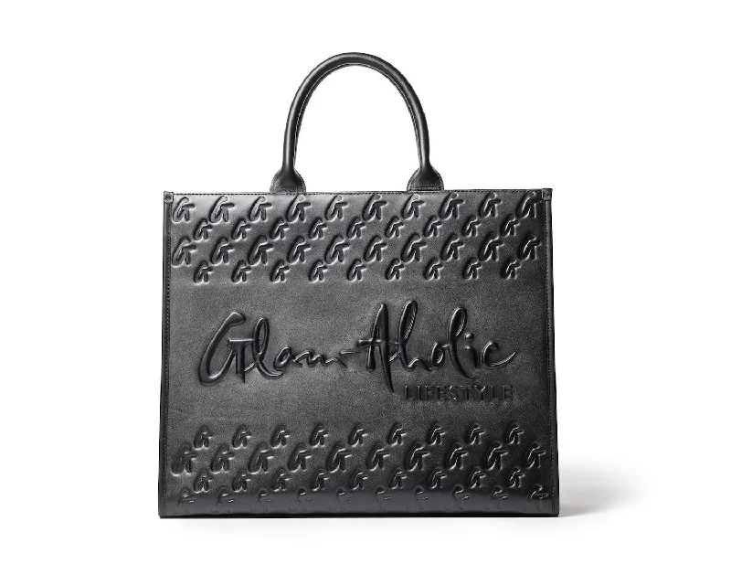 MONOGRAM LUXE TOTE - BLACK