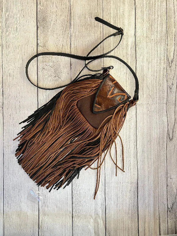 Dark Brown Brands with Black & Brown Fringe Crossbody Purse