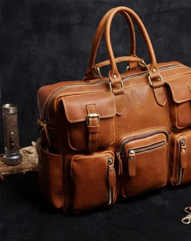 Genuine Leather Mens Cool Weekender Bag Travel Bag Duffle Bags Briefcase Messenger Bag for men