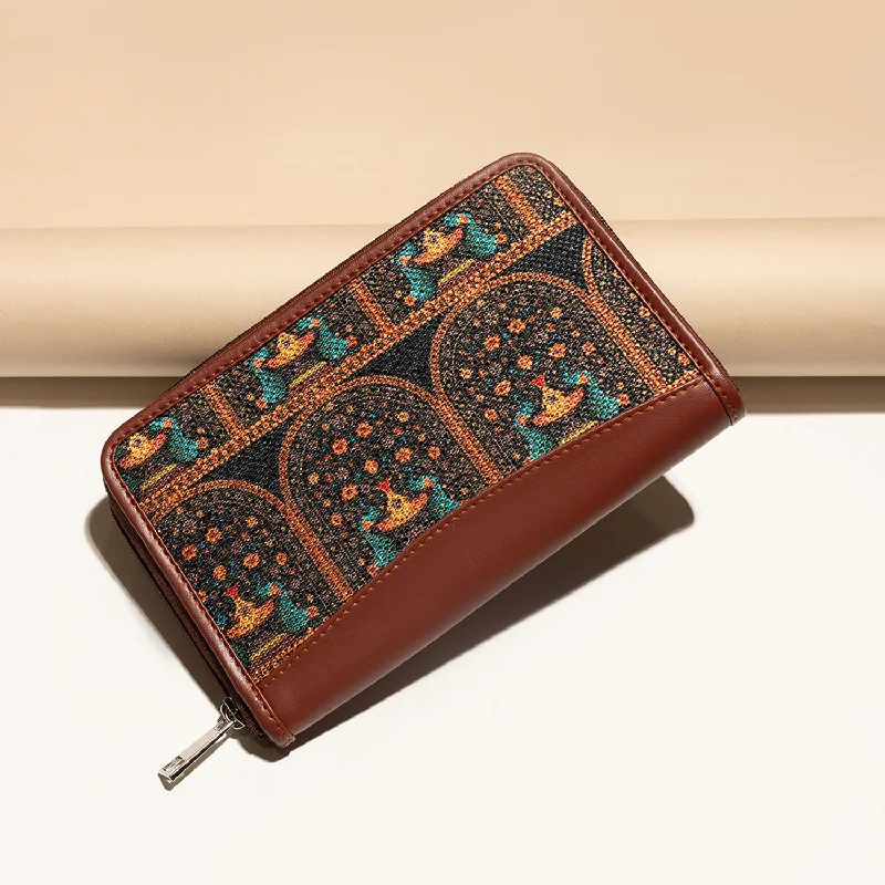 Royal Indian Peacock Motif Chain Wallet