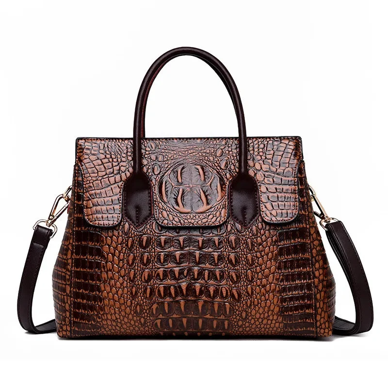 Genuine Leather Luxury  Crocodile Designer Handbag