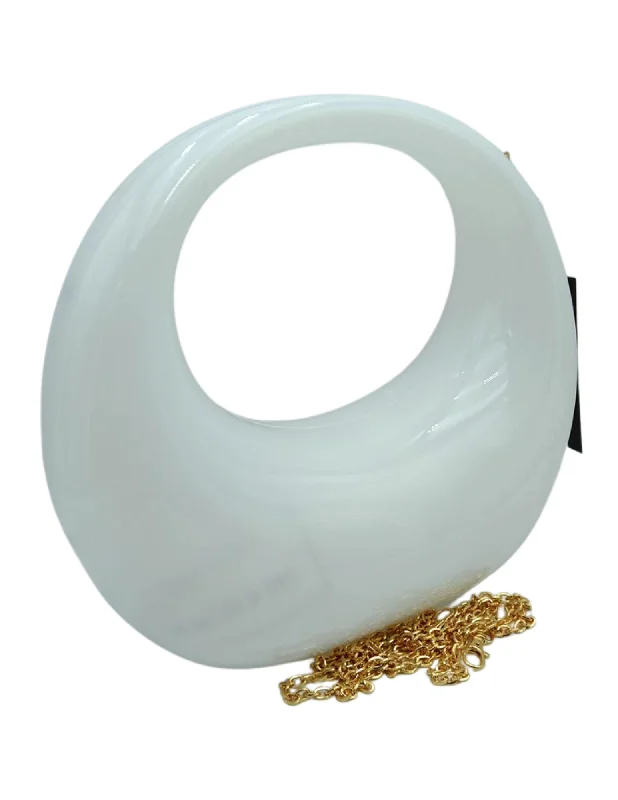 White Round Structured Plastic Purse