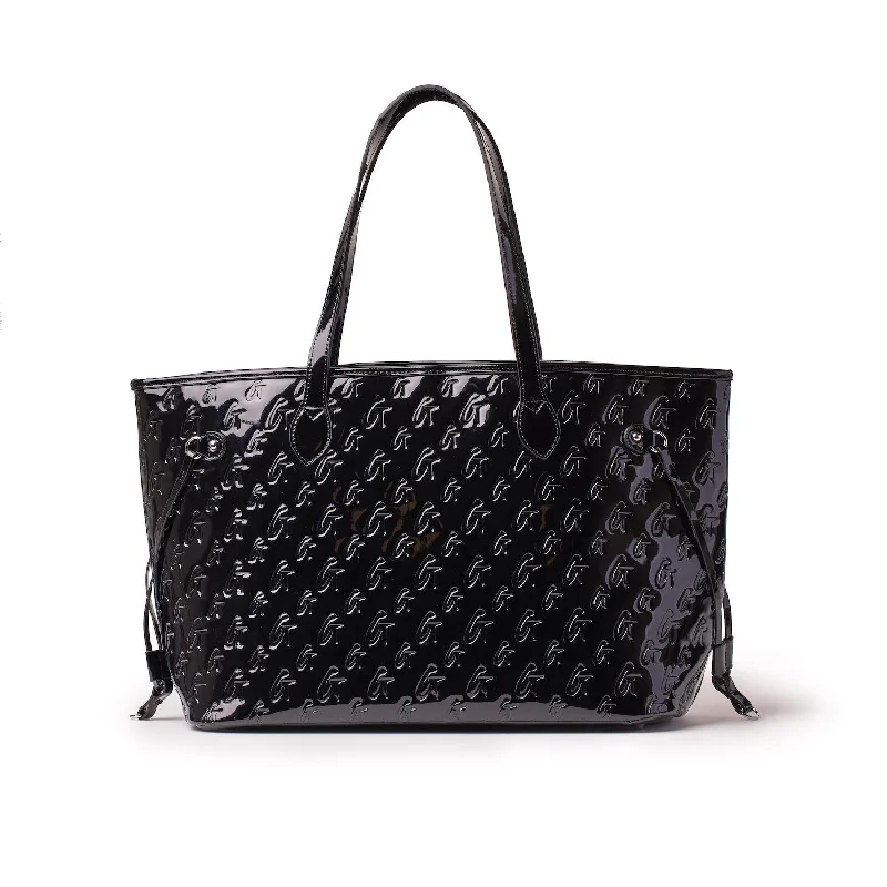 MONOGRAM GLAM TOTE - MIRROR BLACK