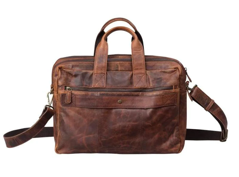 Women and Men's Leather Laptop Messenger Bag – the Ultimate Oiled Leather Bag – Brown Leather Laptop Bag - Bayfield Bags