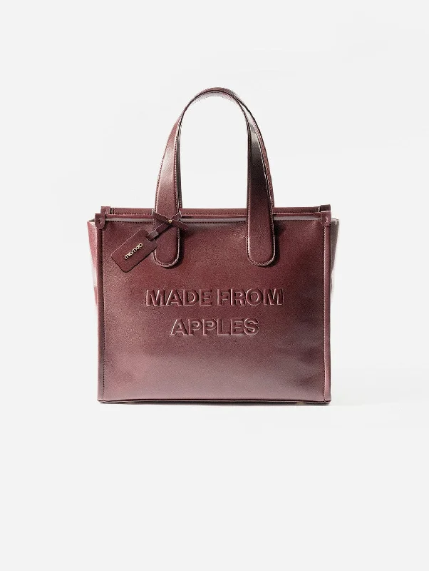 Alma L Apple Leather Vegan Tote Bag | Plum