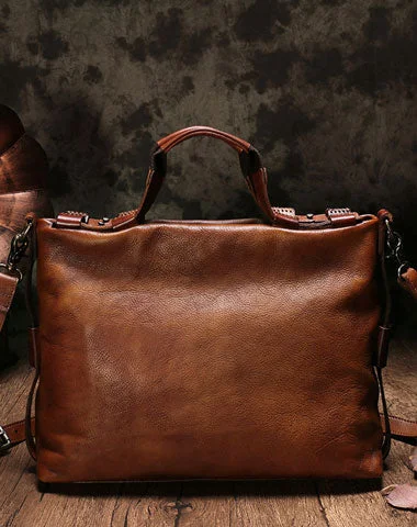 Genuine Leather Mens Briefcase Messenger Bag iPad Bag Chest Bag Bike Bag Cycling Bag for men