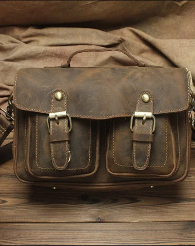 Genuine Leather Messenger Bag Cross Body Cool Chest Bag Sling Bag Travel Bag Hiking Bag For Men