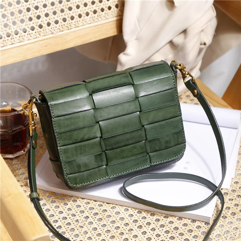 Vegetable Tanned Leather Crossbody Satchel Side Bags For Women