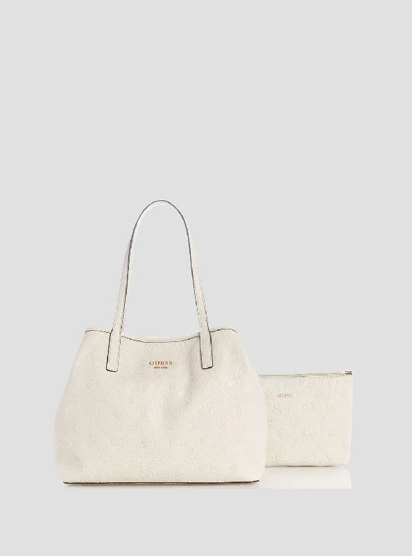 Beige Logo Vikky 2 in 1 Tote Bag