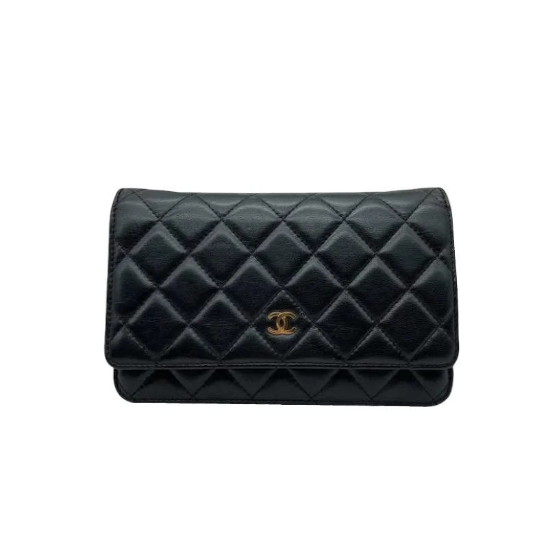 WOC Wallet on Chain Lambskin Black GHW