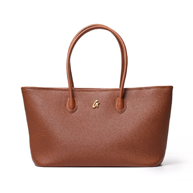 PEBBLE TOTE BAG - BROWN