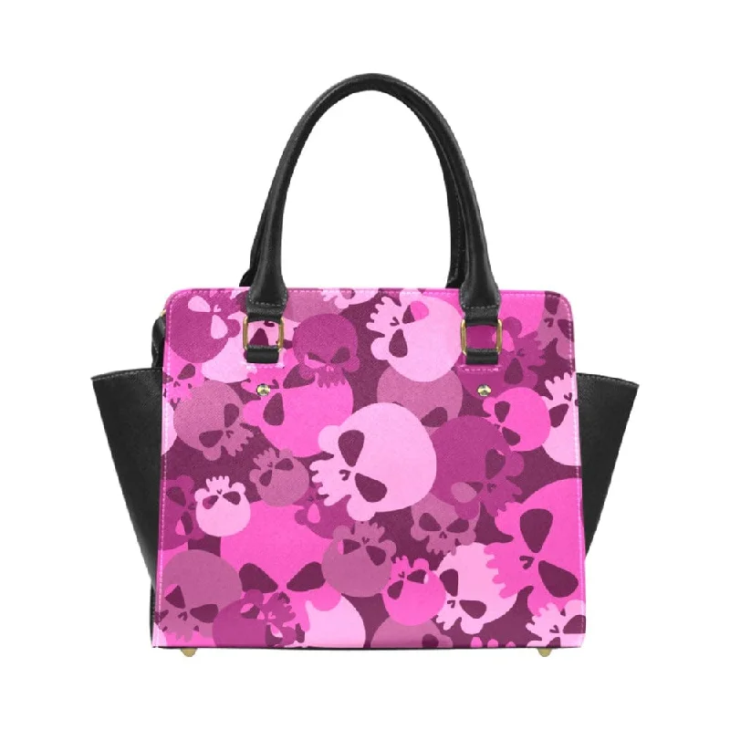 Pink Camo Skull Handbag Classic Shoulder Handbag