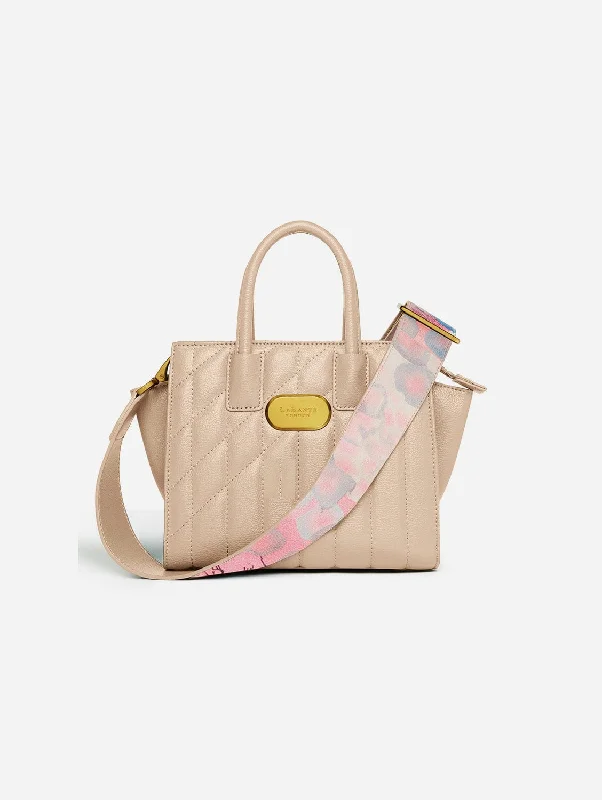 Mini Demi Vegan Leather Tote Bag | Beige