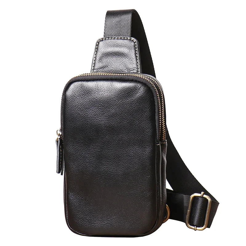 Genuine Leather Men's Chest Bag Messenger Bag