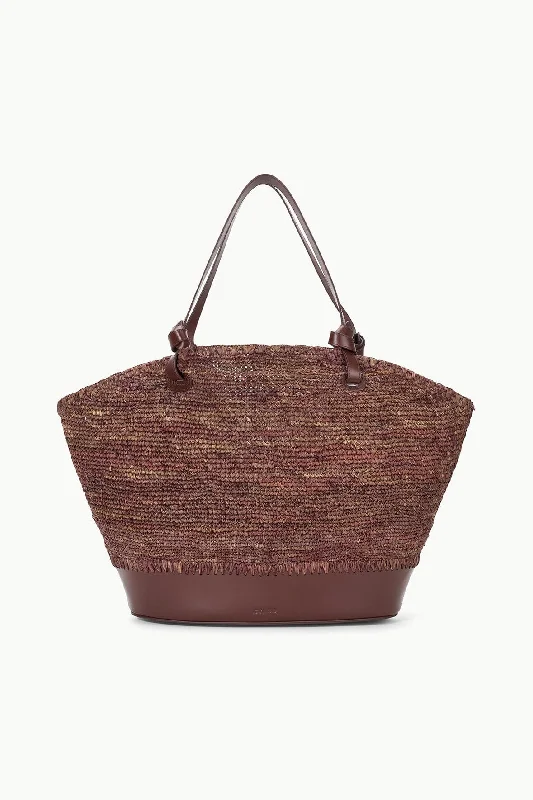 SQUILLO RAFFIA TOTE | MAHOGANY