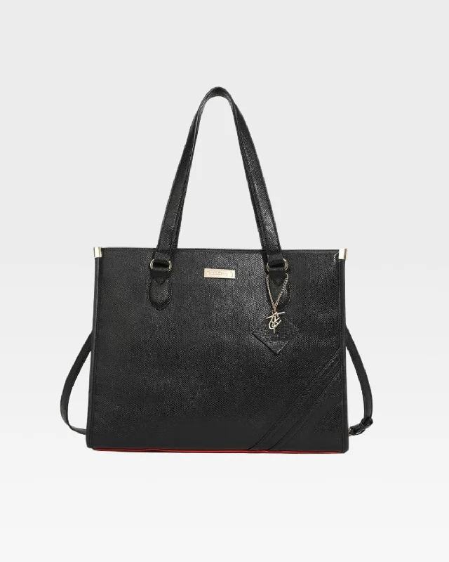 PY Tote Bag in Black Red Bottom