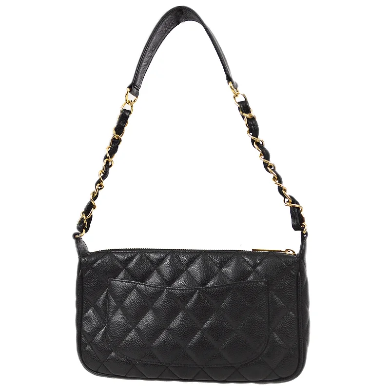 Chanel 2003-2004 Black Caviar Shoulder Bag