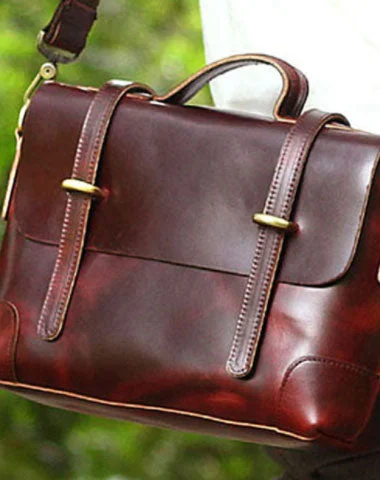 Genuine Leather Mens Cool Messenger Bag iPad Bag Chest Bag Bike Bag Cycling Bag For Men