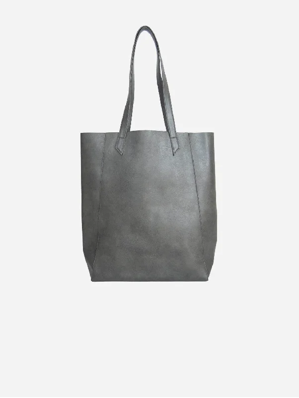 Basic Vegan Leather Everyday Tote Bag | Grey