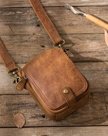 Leather Belt Pouch Phone Cases Mens Waist Bag Shoulder Bag for Men