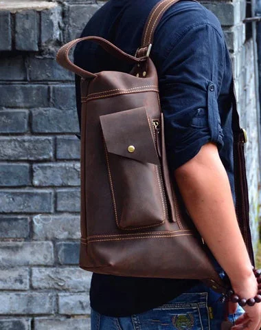 Cool Leather Mens Chest Bag Sling Bags Sling Crossbody Bag Travel Sling Bag for men