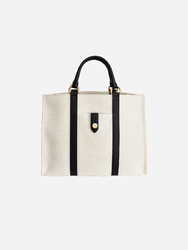 Dune Organic Canvas Tote Bag | Black & White