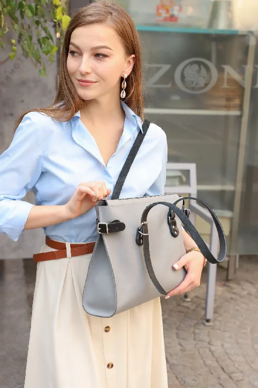 Leather large women handbag: "Kelly"