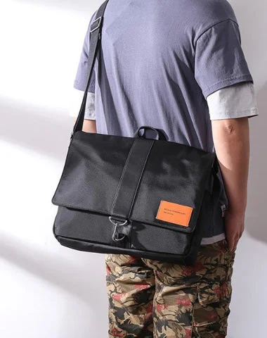 Cool Black Nylon MENS Waterproof Laptop Bag Black Nylon Messenger Bag Courier Bag For Men