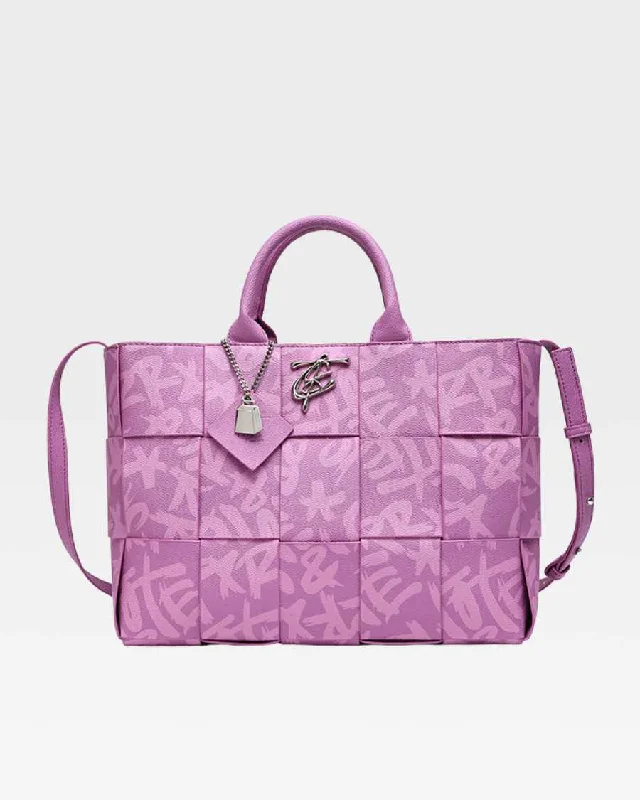 Graffiti Tote Bag in Purple