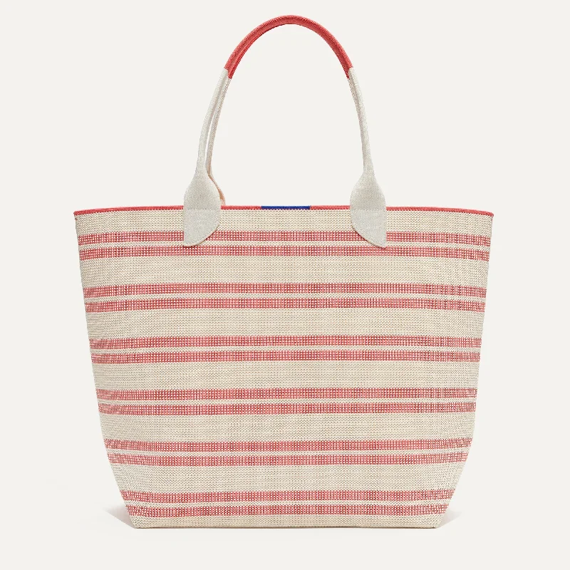 The Lightweight Tote - Coral Stripe