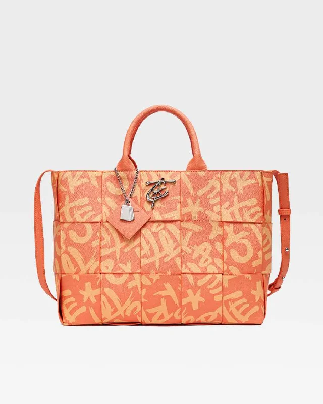 Graffiti Tote Bag in Orange