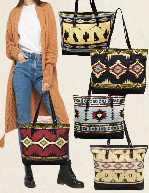 New !! 10 Pack Southwest Jacquard Tote Bags, Only $9.25 each!