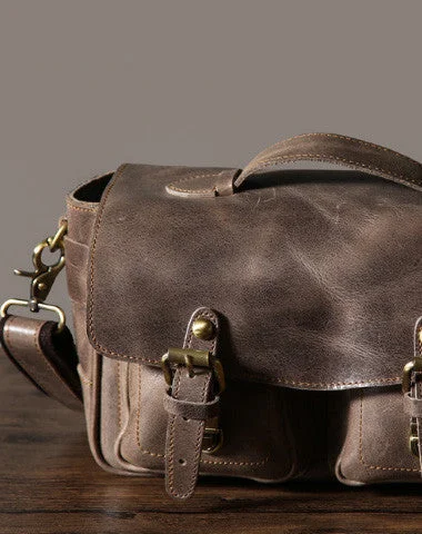 Cool leather men Camera bag messenger bags vintage shoulder bag for men