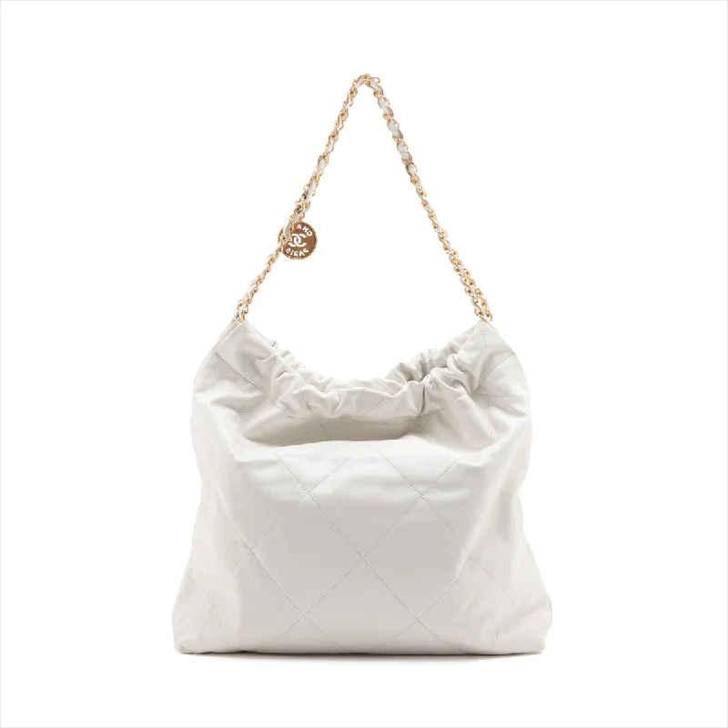 Chanel 22 Leather Chain Shoulder Bag White G