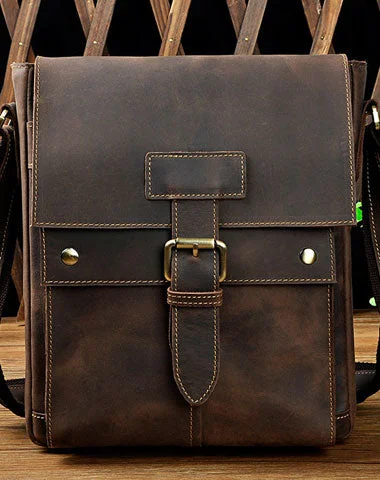 Genuine Leather Messenger Bag Cross Body Cool Chest Bag Sling Bag Travel Bag Hiking Bag For Men