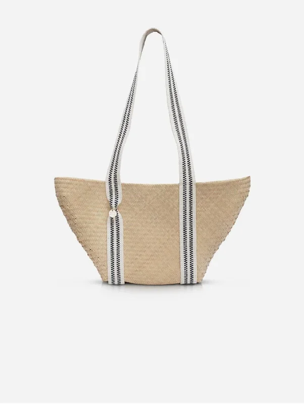 Siap Bamboo Vegan Medium Tapered Tote | Black & Cream