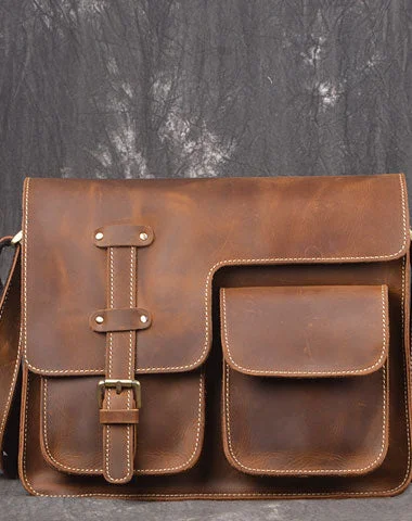 Genuine Leather Messenger Bag Cross Body Cool Chest Bag Sling Bag Travel Bag Hiking Bag For Men