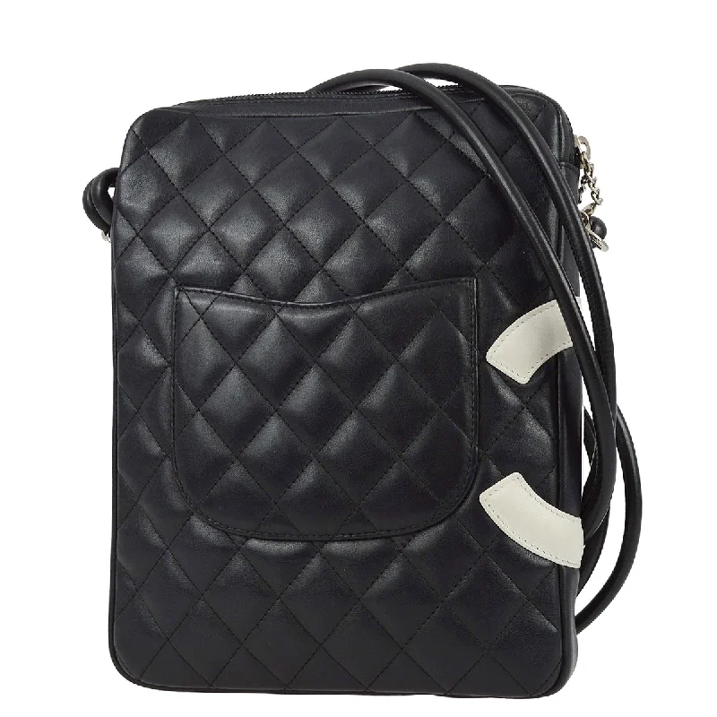 Chanel 2003-2004 Black Calfskin Cambon Ligne Shoulder Bag