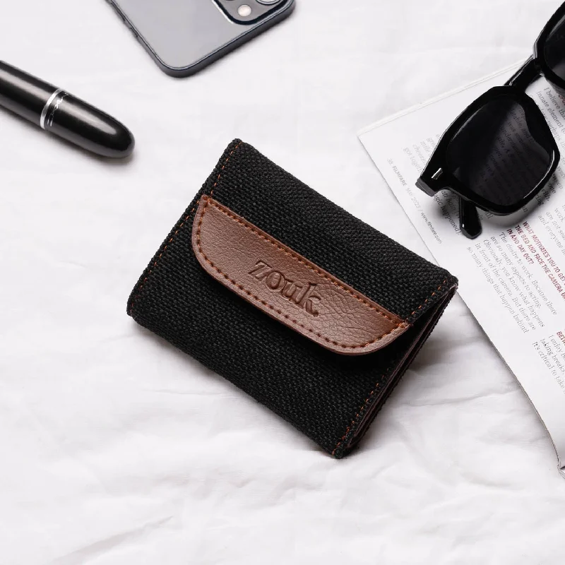 Jet Black Trifold Wallet